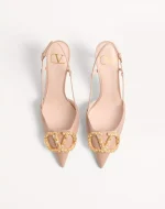 Valentino Vlogo Signature Slingback Calfskin Pump With Jewel Logo 80Mm - Image 5